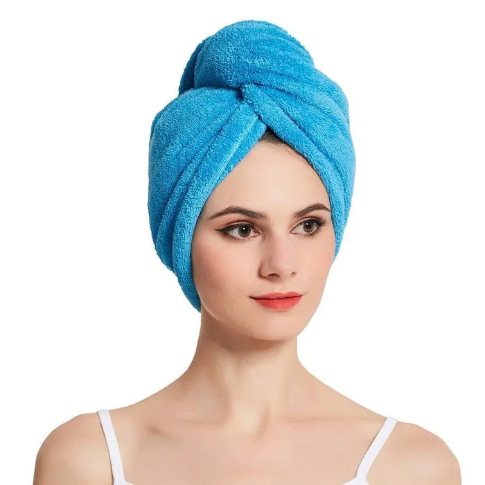 (Pack of 2) MICROFIBER HAIR DRYING CAP TOWEL