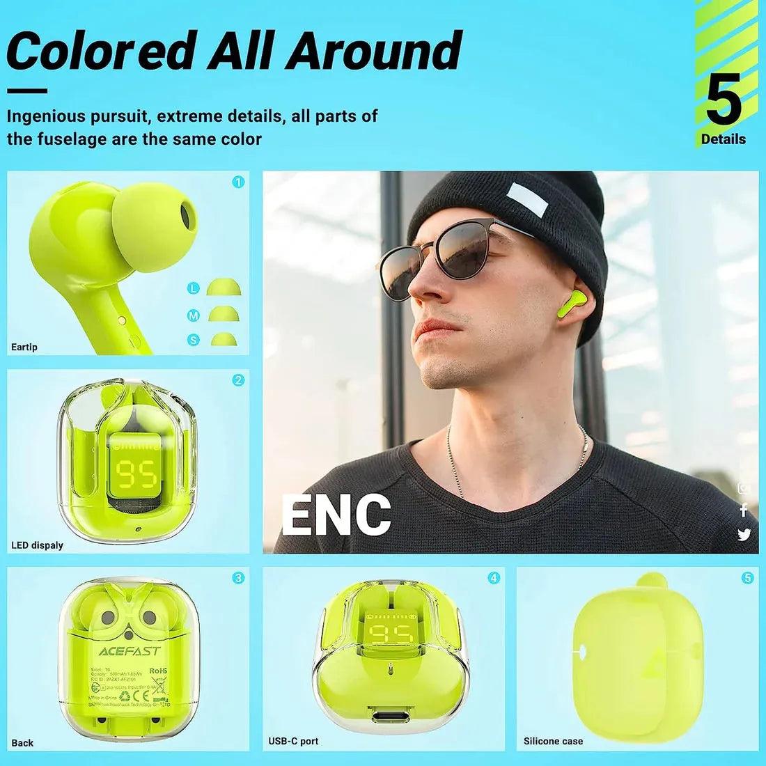 Air-31 Crystal Wireless Earbuds (with Pouch)