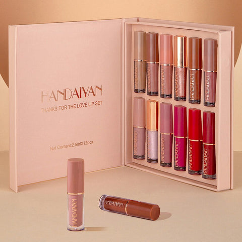 12-Color Matte Liquid Lipstick Set