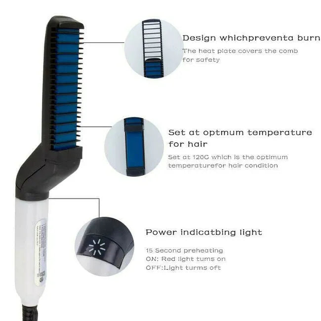 Hair Straightener And Beard Comb