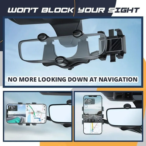 Rotatable Rear Mirror Car Phone Holder