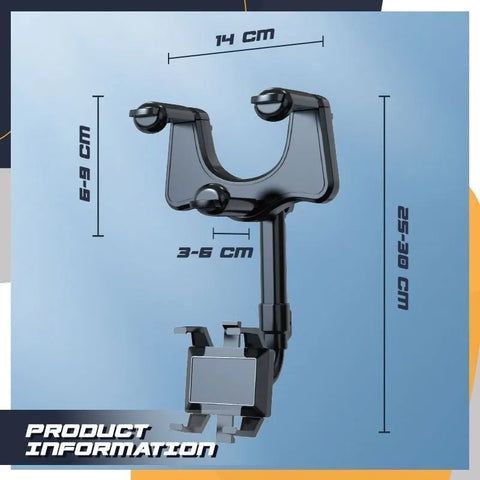 Rotatable Rear Mirror Car Phone Holder