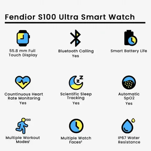 Fendior S100 Ultra Smart Watch 7 in 1